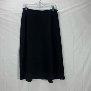 Oval Room Vintage Black A-line 100% Wool Midi Skirt Size 12